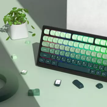 Пользовательский MOA профиль градиентные зеленые японские колпачки для клавиш 134 клавиши с сублимационной печатью PBT колпачки для MX переключатели Механическая игровая клавиатура