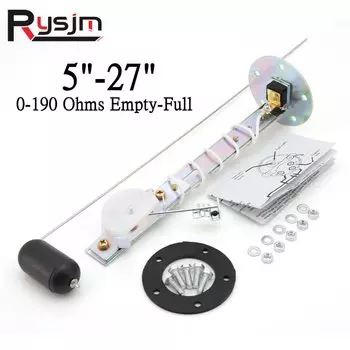 Пользовательский регулируемый датчик уровня топлива 5-27 дюймов, датчик топливного бака, отправляющий блок 0-190 Ом, пустой, полный для автомобильного указателя уровня топлива, 12 В