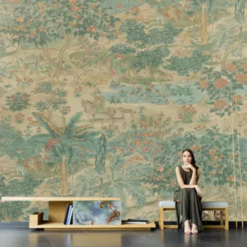 beibehang Ретро французские обои из натуральных материалов