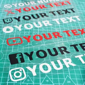 Пользовательский текст, автомобильная наклейка, мое имя, Instagram, Facebook, логотип WEBSITE X, канал YouTube, Snapchat Twitch, наклейка на окно мотоцикла, скутер