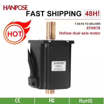 Полая Ось шагового двигателя hanpose nema23 1530 а нм 57HK76--SZ медный двухвальный шаговый двигатель