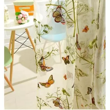 Полиэстер и хлопок тюль с вышивкой бабочек AiFish