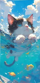 Полиэстеровое банное полотенце с котом