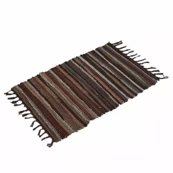 Полиэстеровый вязаный полосатый коврик для дома