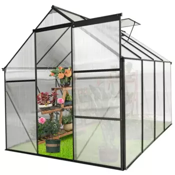 Поликарбонатная теплица с поднятым основанием и анкерным креплением, алюминиевые тяжелые теплицы для наружного двора во всех условиях