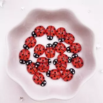 Полимерные кабошоны жуки красные Diy Super Paradise 60 шт
