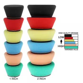 Полировальная губчатая доска, 1 дюйм, 2 дюйма, грубая, средняя и тонкая, подходит для полировальной машины RO/DA, набор из 12 штук