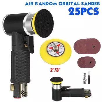 Полировальная машина для автомобиля, миниатюрный пневматический шлифовальный станок 2-3 дюйма, 15000 об/мин, куб/мин, 90 фунтов/кв. Дюйм, аксессуары для электроинструмента, 25 шт.
