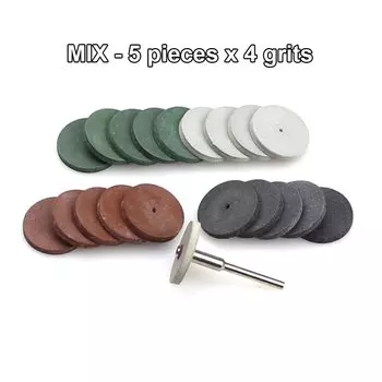 Полировальные круги RAMS BRALIN, 21 шт., резиновые, диаметр 22 мм, 3 мм