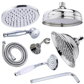 Полированная хромированная 8-дюймовая круглая насадка для душа с дождевой насадкой, экономия воды, ручная насадка для душа, распылитель, шланг для душа 1,5 м