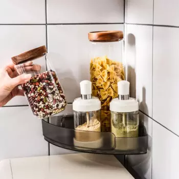 Полка угловая прозрачная для ванной комнаты