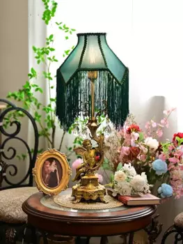 Полностью Медная настольная лампа во французском стиле ретро, роскошная спальня в европейском стиле с ангелом, классическая гостиная, настольная лампа в американском стиле