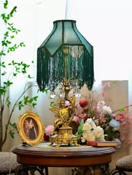 Полностью Медная настольная лампа во французском стиле ретро, роскошная спальня в европейском стиле с ангелом, классическая гостиная, настольная лампа в американском стиле