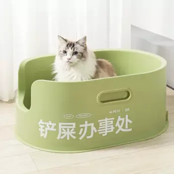 Полностью открытый кошачий песочница Высококачественный кошачий туалет с низким боковым входом Легко очищаемые песочники для кошек Практичный лоток для туалета