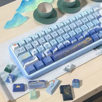 Полный комплект клавиш 138 клавиш с изображением озера вишни высота PBT термосублимация для 61 68 75 87 96 104 108 механическая клавиатура