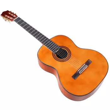 Полный корпус Sapele, 39-дюймовая классическая гитара, полноразмерный дизайн, глянцевая классная гитара оранжевого цвета с небольшим дефектом