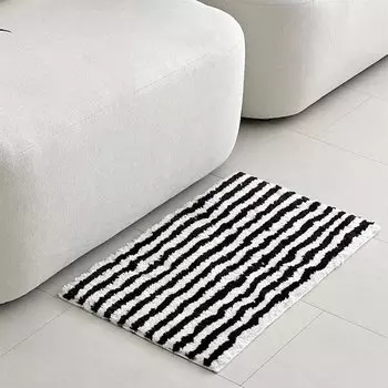 Полосатый коврик для ванной из полиэстера 40x70 см