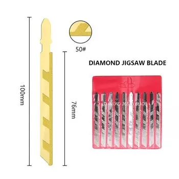 Полотно лобзика HAMPTON 76 мм с Т-образным хвостовиком, сабельная пила, зернистость 50, лезвие лобзика с алмазным покрытием для гранитной плитки, керамической резки