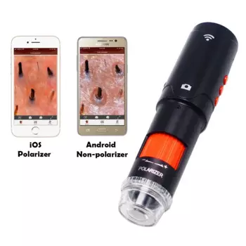 Поляризатор, дерматоскоп, тихоскоп, прицел для волос, настоящий 2MP HD Fro IOS, Android, Wi-Fi, микроскоп со сменными насадками
