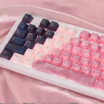 Полупрозрачные колпачки для клавиш с 130 клавишами, колпачки для клавиш с двойной подсветкой из ПБТ для механической клавиатуры MX