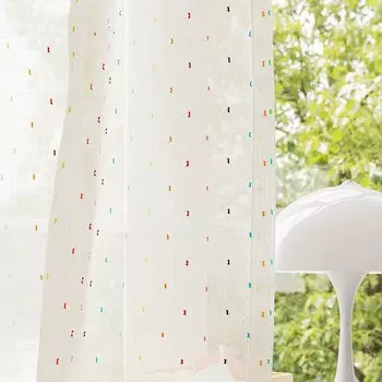 Полупрозрачные шторы AiFish, белые, полиэстер