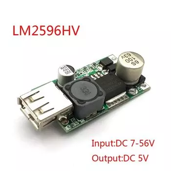 Понижающий преобразователь LM2596HV 5V DC-DC, модуль 9V 12V 24V 36V 48V to 5V 3A