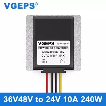 Понижающий преобразователь напряжения 48 В в 24 В постоянного тока, трансформатор 48 В в, водонепроницаемый регулятор 24 В