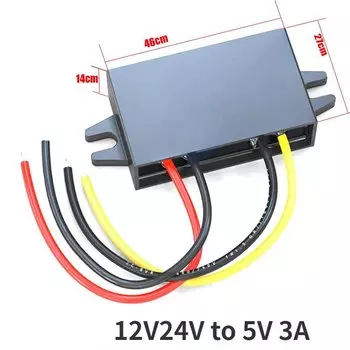 Понижающий источник питания для автомобиля, 8-36 в, 12 В, 24 В в 5 В, 3 А, понижающий преобразователь постоянного тока с двумя USB-портами для iPad, MP4, MP3, GPS
