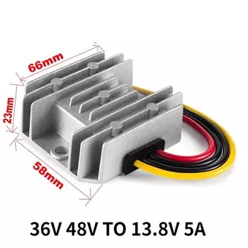 Понижающий преобразователь постоянного тока 36 В 48 В в 13,8 В 5A-60A, водонепроницаемый трансформатор CE RoHS, гольф-кар
