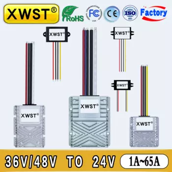 Понижающий преобразователь постоянного тока XWST с 36 В, 48 В на 24 В, от 1 А до 65 А, водонепроницаемый, IP67, 30-60 в, преобразует в 24VDC, понижающий автомобильный источник питания