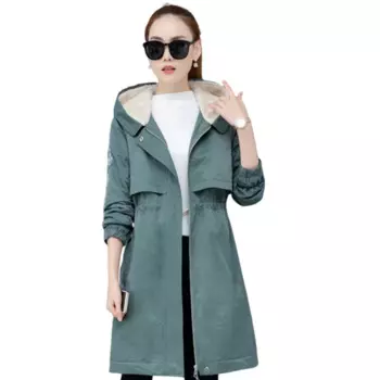 Популярная осенне-зимняя женская ветровка, бархатное Женское пальто, теплая длинная куртка, облегающие куртки на молнии с капюшоном, верхняя одежда P119