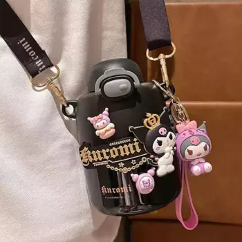 Популярная Вакуумная чашка Sanrio Hellokitty, соломенная чашка Kuromi Ins Sus316 430 мл, милый чайник, мультяшный подарок для пары, портативная дорожная большая чашка для живота