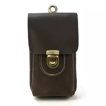 Поясная Сумка из натуральной кожи для мужчин, модная мужская сумочка для телефона с крючком, забавная вместительная мужская сумка на ремне, 2022