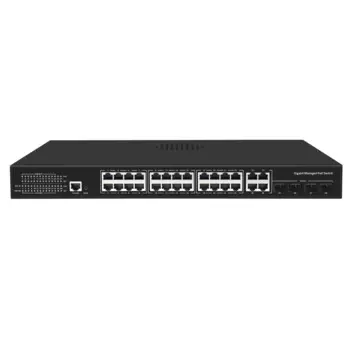 Порт POE 24*10/100/1000 м, s + 4 * Gigabit SFP/TP, комбинированный порт s + 1 * порт консоли, гигабитный управляемый коммутатор POE, гигабитный коммутатор poe