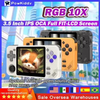 Портативная игровая консоль Powkiddy RGB10X, 3,5-дюймовый 4:3 Ips-экран, портативный игровой плеер Opendinglinux Gaming, 2800 мАч, подарки