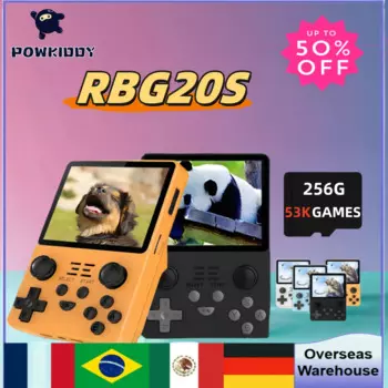 Портативная игровая консоль Powkiddy Rgb20s, 3,5-дюймовый 4:3 Ips-экран, ретро система с открытым исходным кодом, Rk3326, двойной джойстик, детские подарки