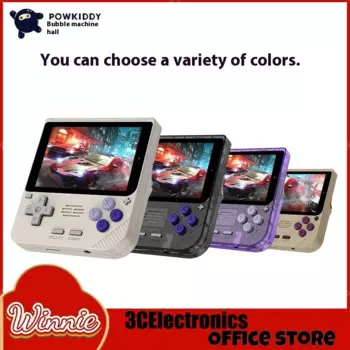 Портативная игровая консоль Powkiddy V10, 3,5 дюйма, 480*320 Ips Oca, полноэкранный ретро Opendinglinux, портативные портативные дешевые детские подарки2024