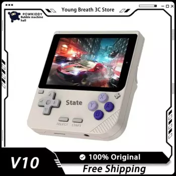 Портативная игровая консоль Powkiddy V10 в стиле ретро, GBA, экран 3,5 дюйма IPS, система открытия исходного кода RK3326, дешевый подарок для детей на Рождество