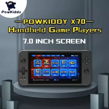 Портативная игровая консоль POWKIDDY X70, 7-дюймовые игровые плееры с поддержкой 2 USB-контроллеров, игра PS1, подключение к HD-телевизору