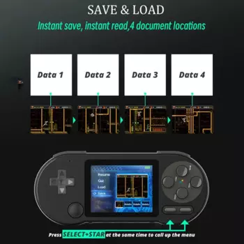 Портативная игровая консоль SF2000 с ручкой, 6000 встроенных игр, Классическая 3-дюймовая игровая мини-консоль с поддержкой AV-выхода