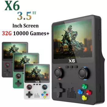 Портативная игровая консоль X6 в стиле ретро, игровые устройства с 3,5 дюймовым экраном, 10000 + классических игр для взрослых и детей, подарки