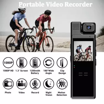 Портативная мини-экшн-камера 4K HD, Wi-Fi, с зажимом сзади, вращение на 180 °, инфракрасная Спортивная камера ночного видения, для путешествий, велоспорта, водителя, видеорегистратор