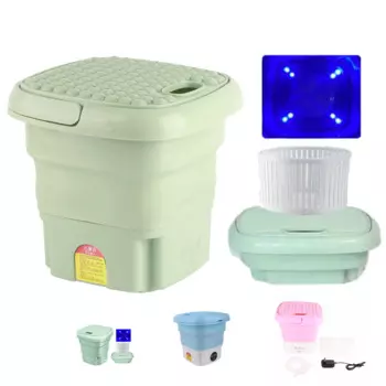 Портативная Складная Стиральная машина с 3 режимами глубокой очистки, полуавтоматическая дорожная мини-стиральная машина с вилкой Стандарта США 110-240 В