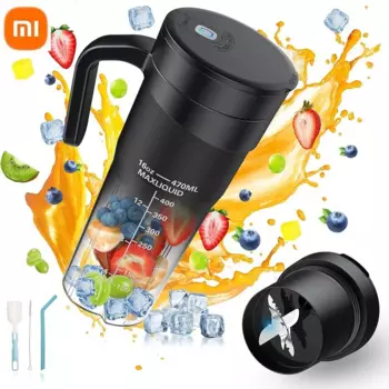 Портативная соковыжималка для фруктов Xiaomi, 6 острых лезвий, перезаряжаемая персональная многофункциональная портативная мини-чашка блендера для коктейлей и гладкости