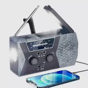 Портативное аварийное зарядное устройство с солнечной батареей AM/FM/WB