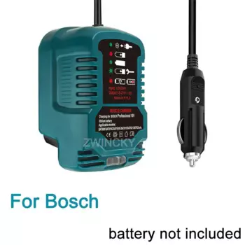 Портативное мини-компактное автомобильное зарядное устройство с литиевой батареей Bosch 18 В и вилкой прикуривателя, светодиодные индикаторы, автомобильное зарядное устройство