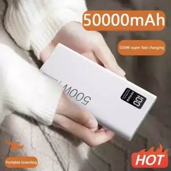 Портативное зарядное устройство высокой емкости, 500 Вт, 50000 мАч, быстрая зарядка, портативное зарядное устройство для iPhone, Samsung, Huawei