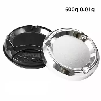 Портативные мини-карманные весы-пепельницы двойного назначения 0,01-500 г, компактные цифровые весы с ЖК-дисплеем, электронные измерительные электронные весы для ювелирных изделий
