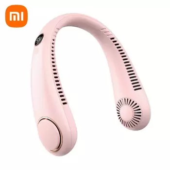 Портативные шейные вентиляторы Xiaomi, мини-светодиодный цифровой дисплей, безлопастной бесшумный вентилятор, USB перезаряжаемый охлаждающий вентилятор для шеи, воздушный охладитель