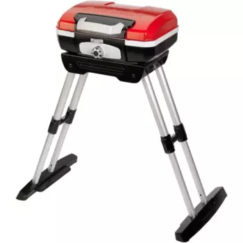 Портативный газовый гриль Cuisinart CGG-180 Petit Gourmet с подставкой VersaStand, красный